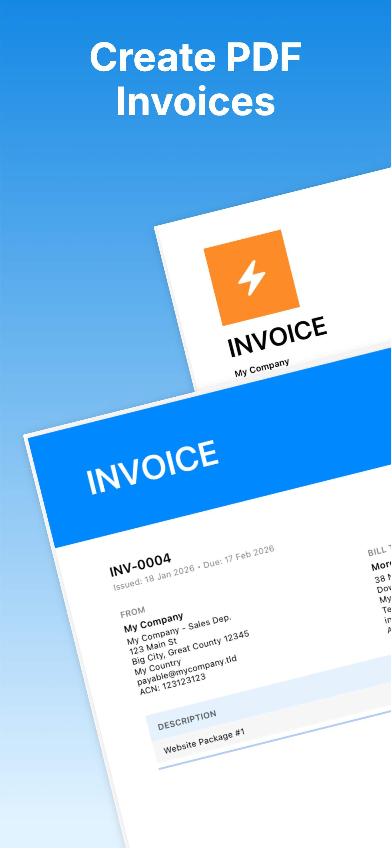 BettaInvoice app screenshot 01