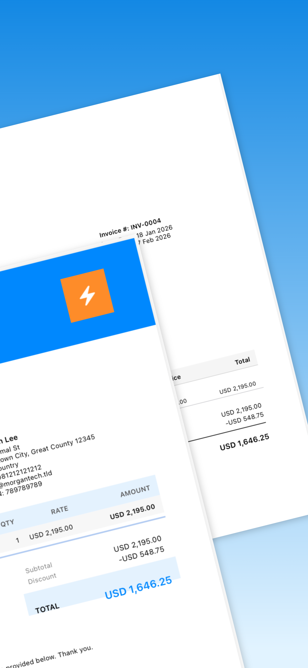 BettaInvoice app screenshot 02